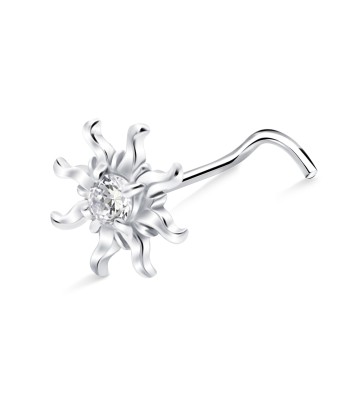 Sun Silver Curved Nose Stud NSKZ-1889